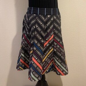 Anthropologie Floreat Multicolor Chevron Midi Skirt